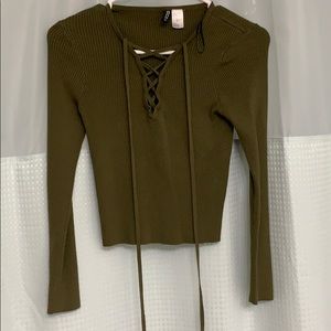 cross laced long sleeve tee from h&m